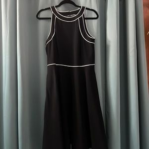 S/L black and white dress with flared bottom and open back. WHBM sz 10